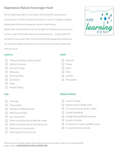 Experience Nature Scavenger Hunt